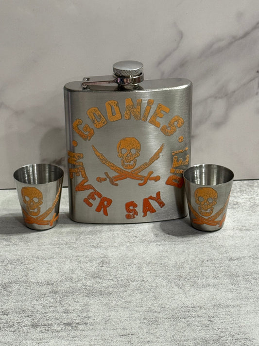 7 oz Stainless Steel Goonies Flask Set