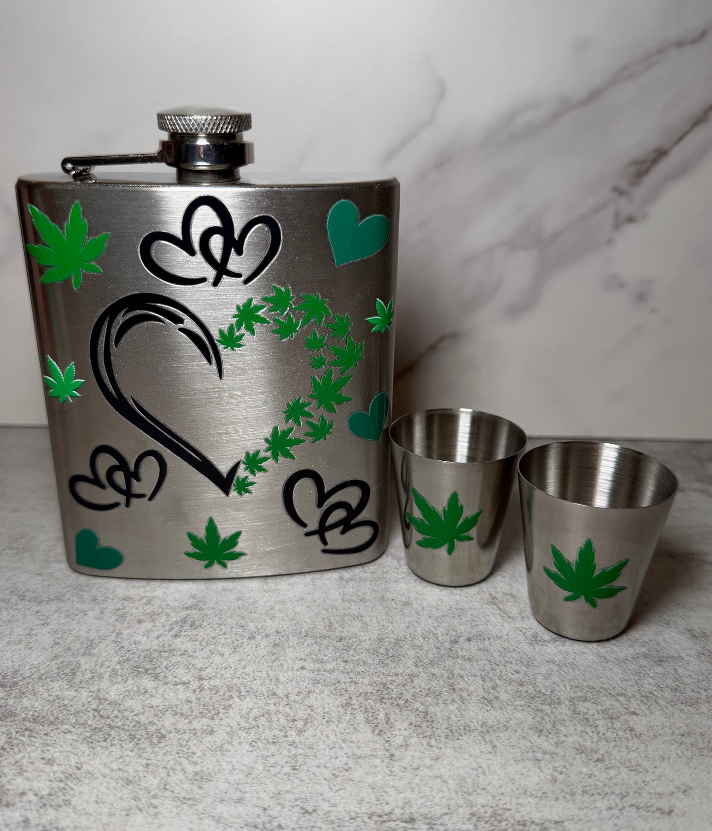 8oz Stainless-Steel Flask Set