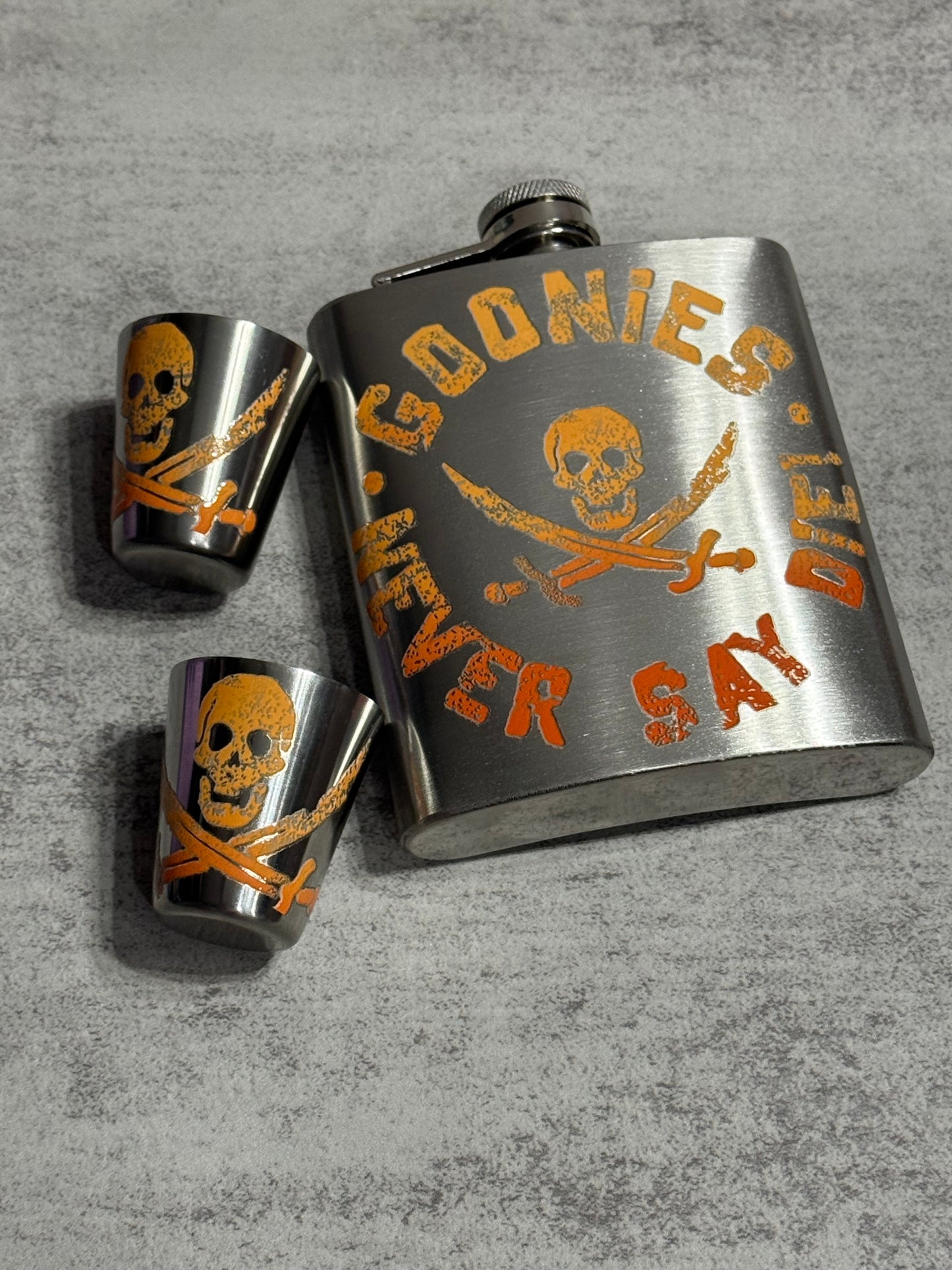 7 oz Stainless Steel Goonies Flask Set