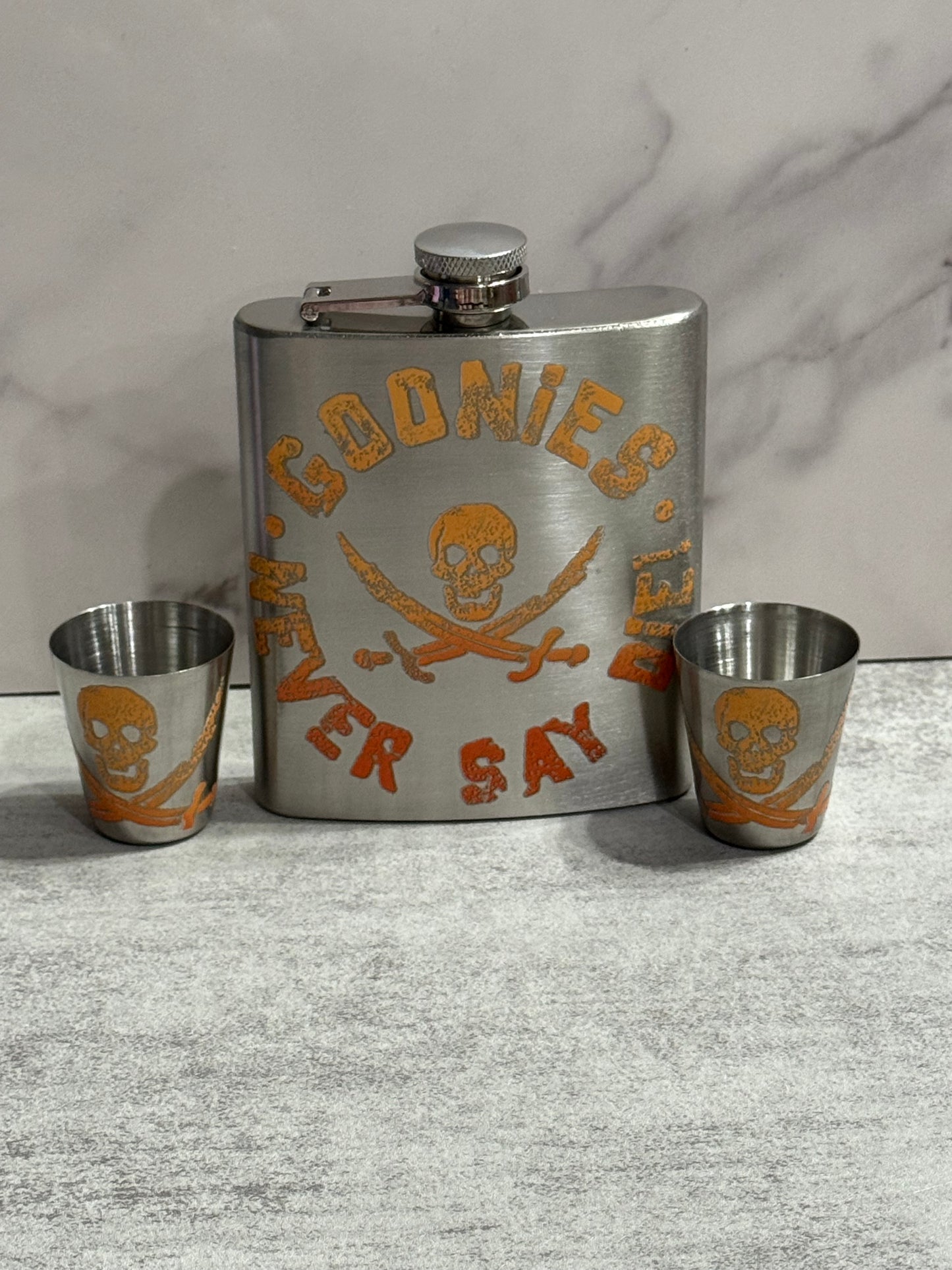 7 oz Stainless Steel Goonies Flask Set