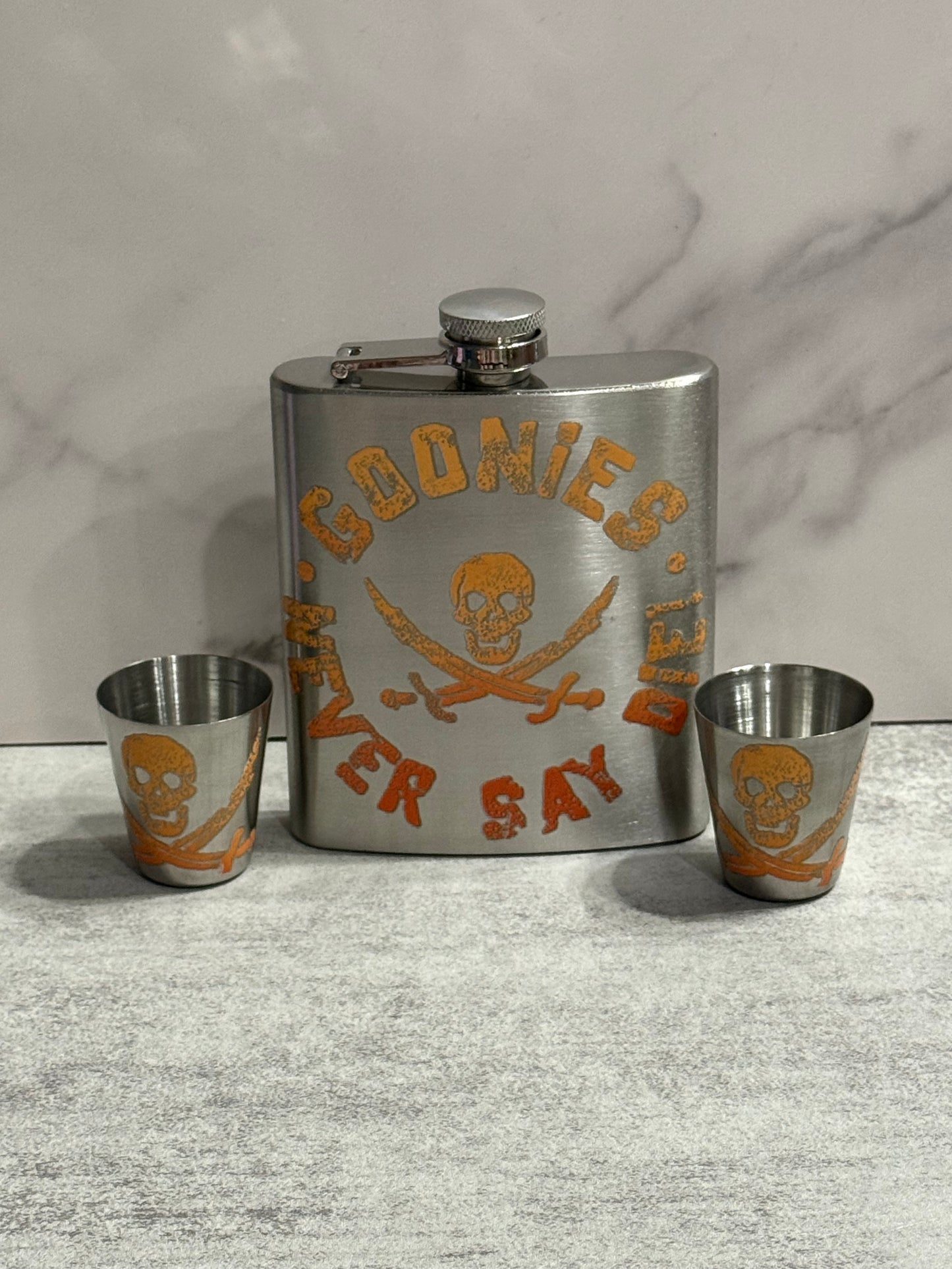 7 oz Stainless Steel Goonies Flask Set