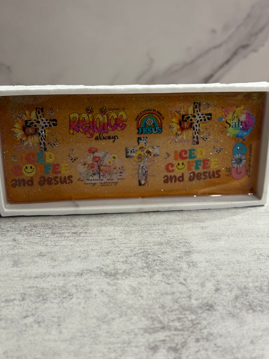Iced Coffee & Jesus Rejoice Always Marble Dish