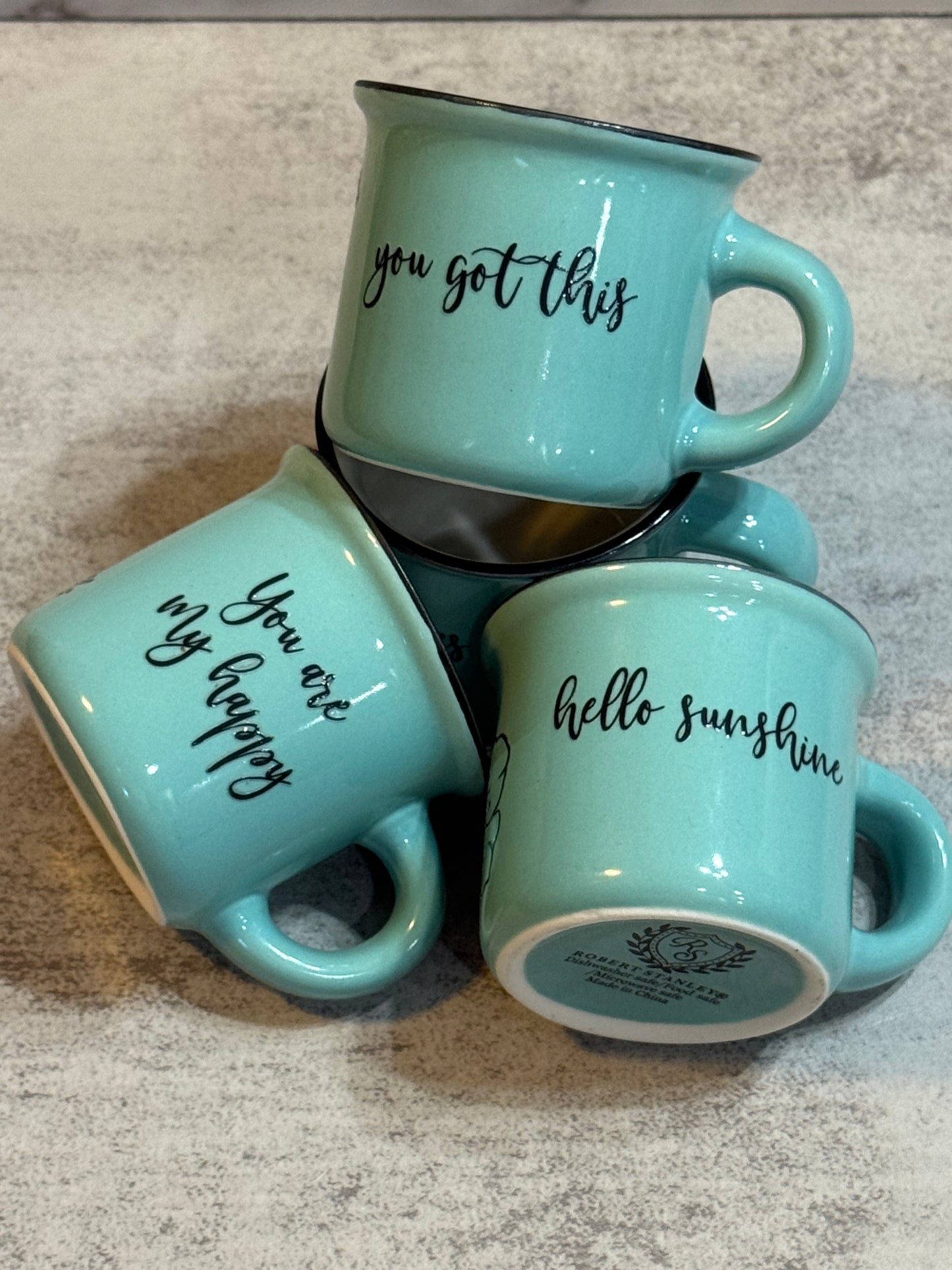 Teal/ Light Blue Espresso Cups 1 oz