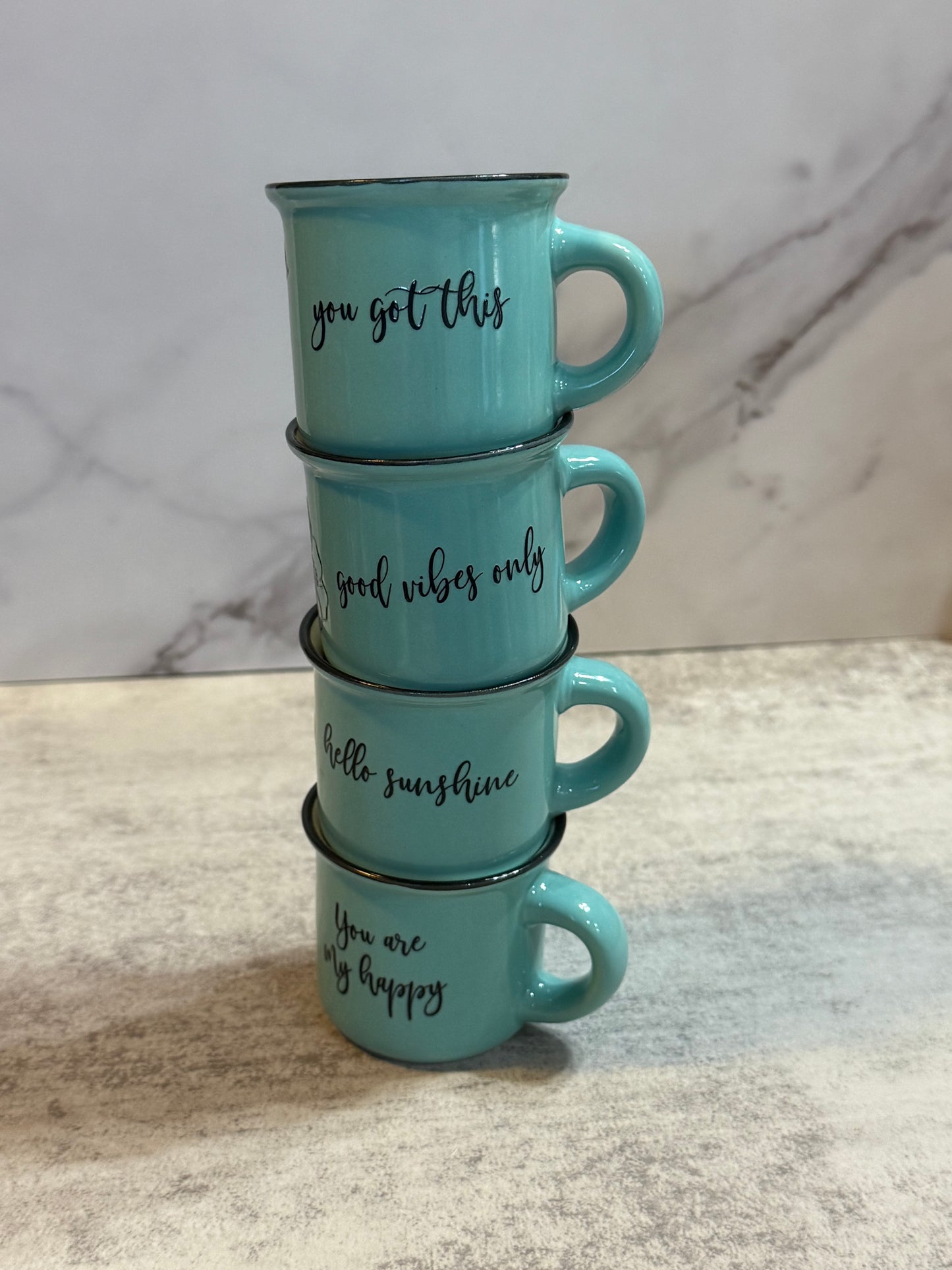 Teal/ Light Blue Espresso Cups 1 oz