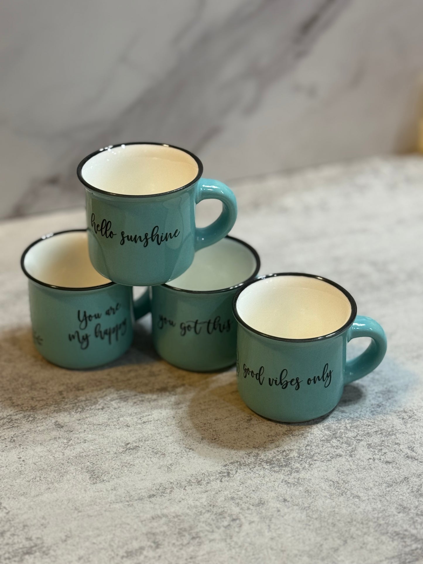 Teal/ Light Blue Espresso Cups 1 oz