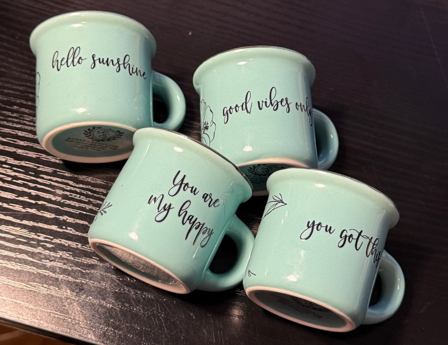 Teal/ Light Blue Espresso Cups 1 oz